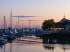 Seattle, Washington State. Shilshole Bay marina in the sunset. Art Print